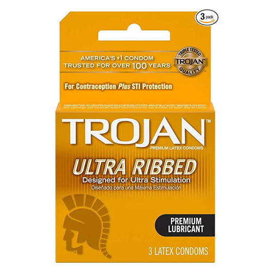 Trojan Stimulations Ultra Ribbed Lubricated Condom "6-PACK"