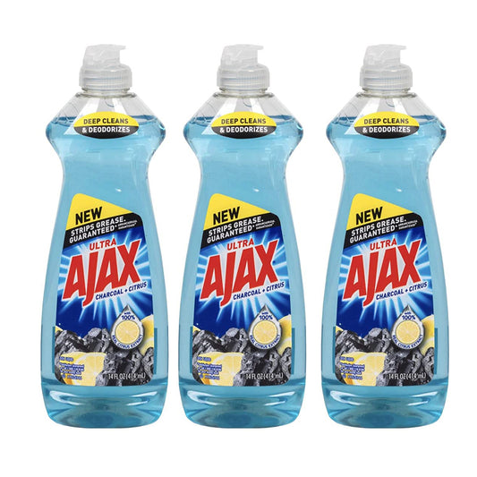 Ajax Charcoal & Citrus Lemon Dish Liquid  & Hand Wash Soap (Pack of 3pcs)
