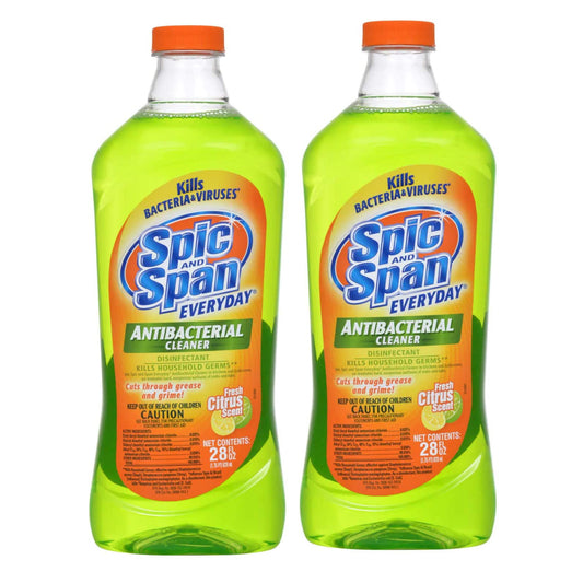 Spic and Span Everyday Antibacterial Cleaner Fresh Citrus Scent 28 oz "2-PACK" (green)