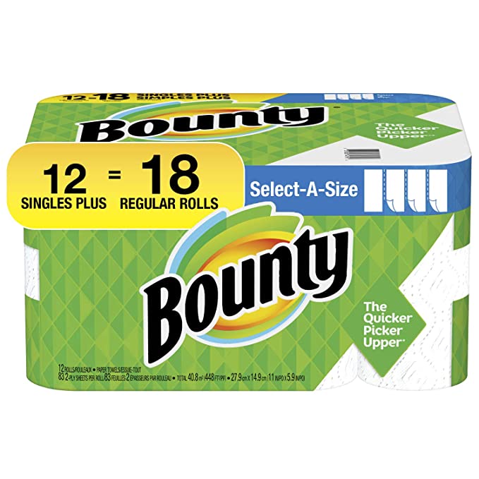 Bounty Select-a-Size Paper Towels Singles Plus 12=18