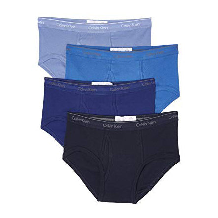 Calvin Klein Men's Underwear Cotton Classics 4-Pack Briefs Blue Assorted (U4000-962) MEDIUM
