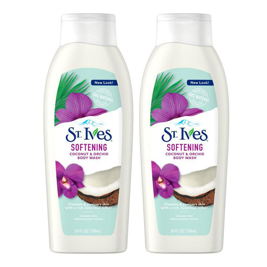 St. Ives Softening Coconut Milk & Orchid Body Wash 24 oz 709 ml "2-PACK"
