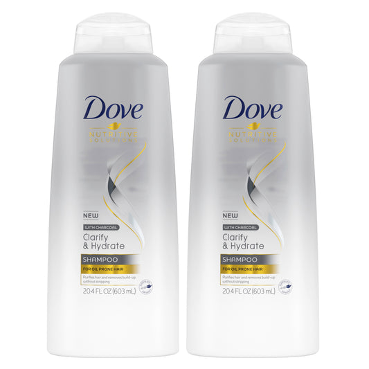 Dove Clarify & Hydrate Shampoo with Charcoal 20.4 oz "2-PACK"