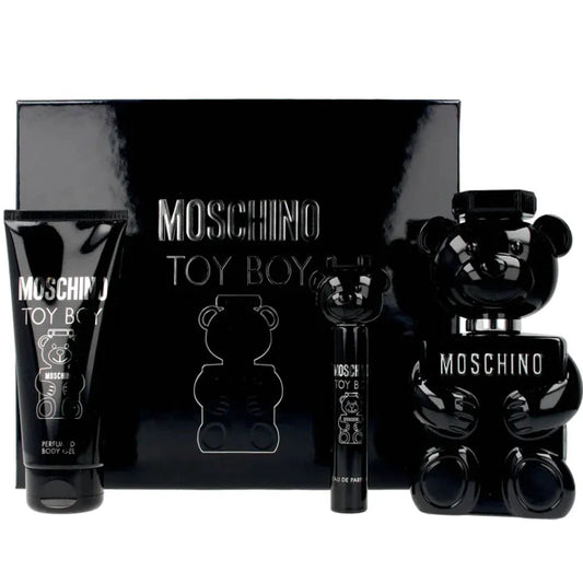Moschino Toy Boy 3 Pcs Set For Men 3.4 Eau De Parfum/3.4 Body Gel/0.33 Eau De Parfum