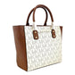 Michael Kors Saffiano LG Tote Handbag Vanilla/luggage (35H6GSAT3B)