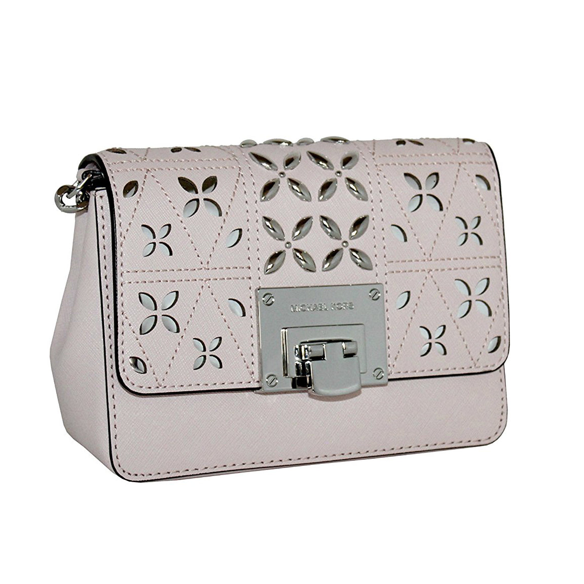 Michael Kors Women's Tina Small Clutch Cross Body Leather Handbag (35S8ST4C5T)