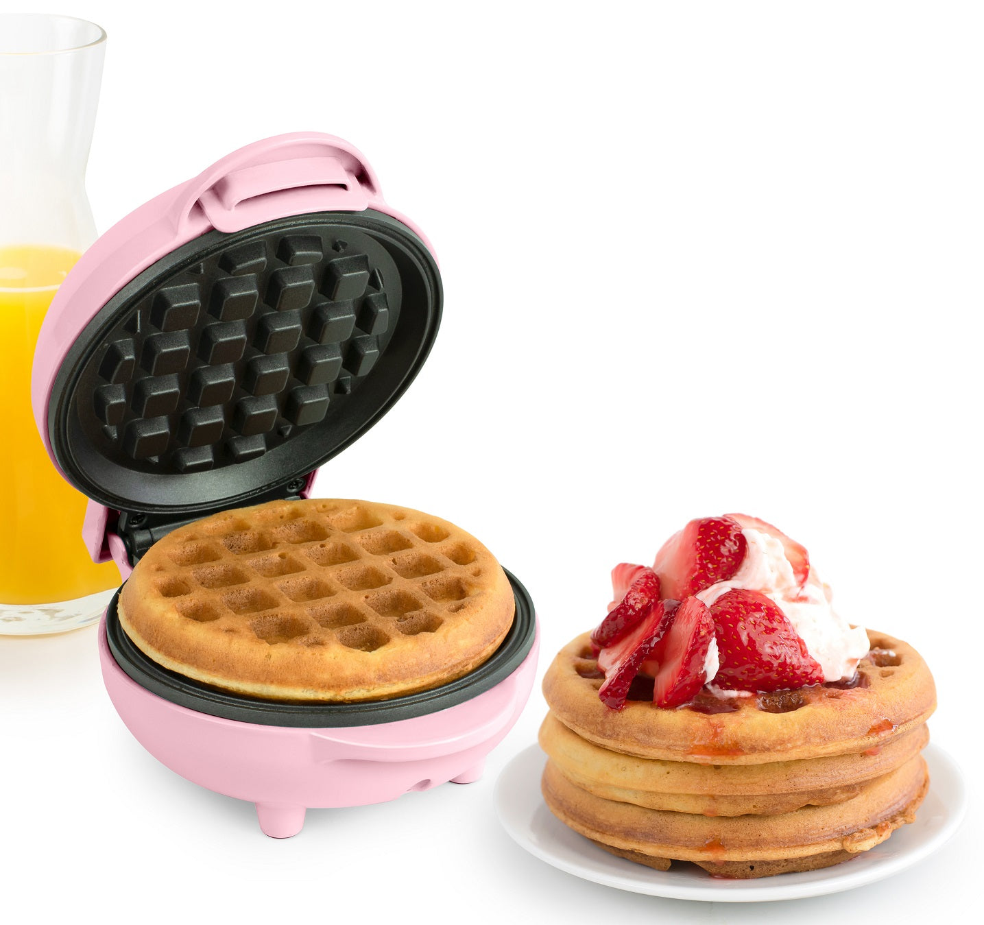 Nostalgia My Mini Personal Electric Waffle Maker Pink