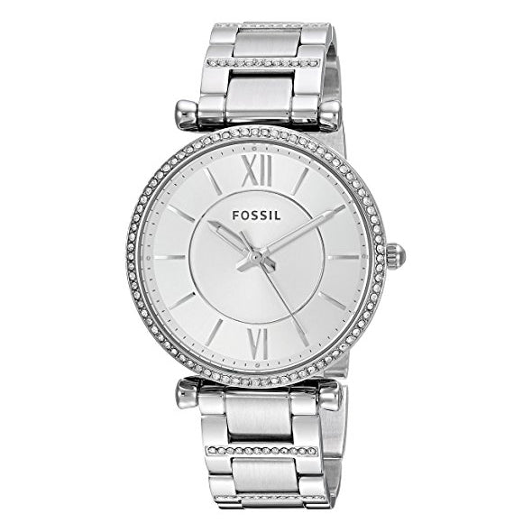 Fossil Women's Carlie Quartz Stainless Steel Casual Watch Silver (ES4341)