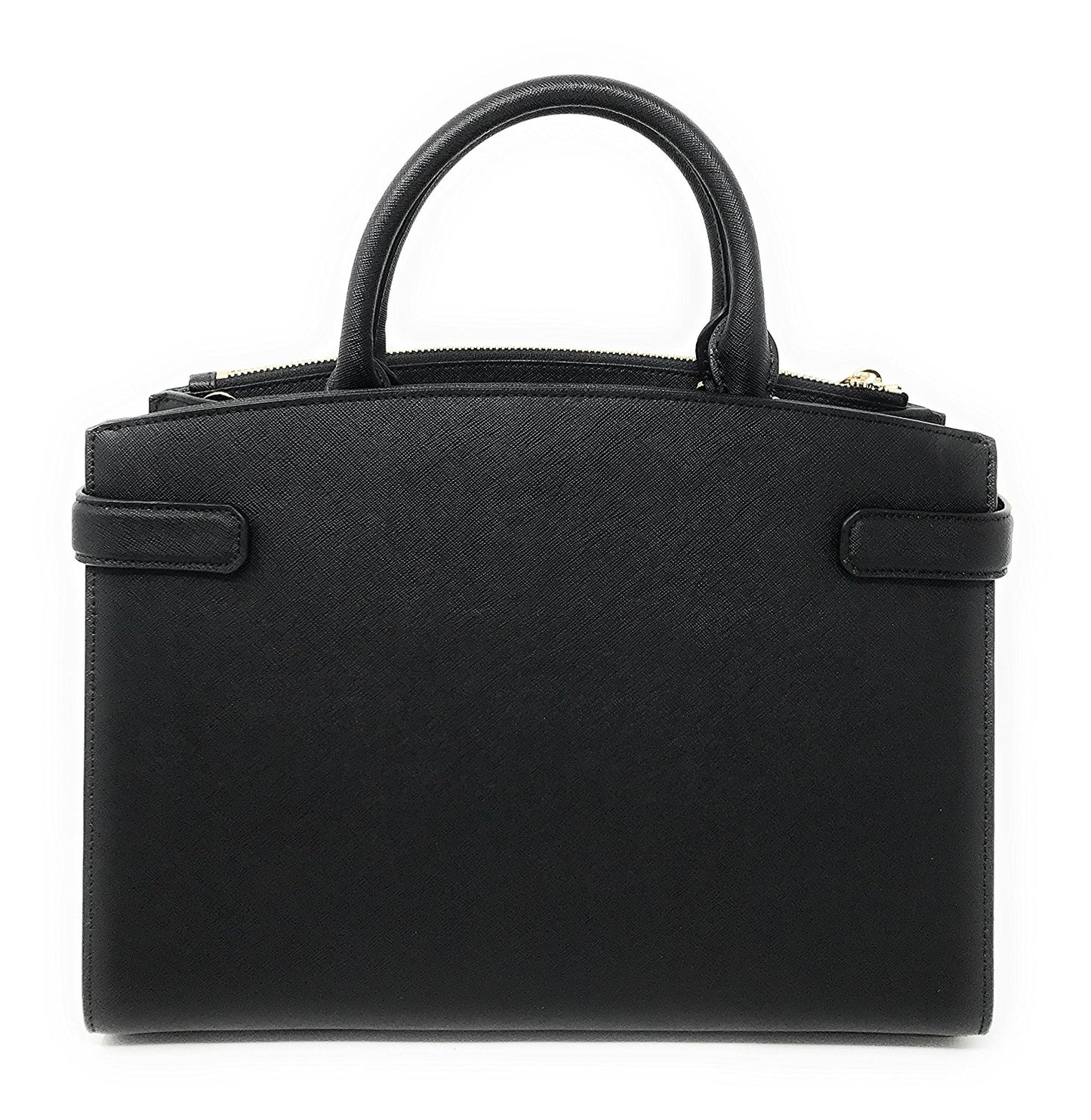 Michael Kors Karla Medium EW Leather Satchel Bag Black (35T8GKGS2L)