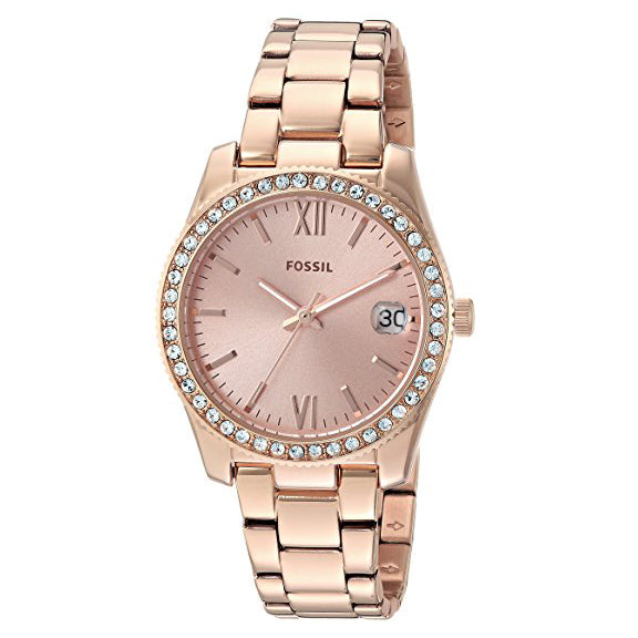 Fossil Women's Scarlette Quartz Stainless Steel Casual Watch Rose Gold (ES4318)
