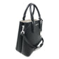 Michael Kors Adele MD Leather Messenger Bag in Black/Cement (35T8SAFM2L)