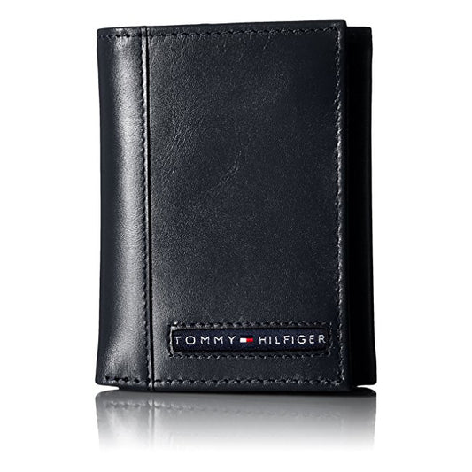 Tommy Hilfiger Men's Leather Cambridge Trifold Wallet Navy (31TL11X033)