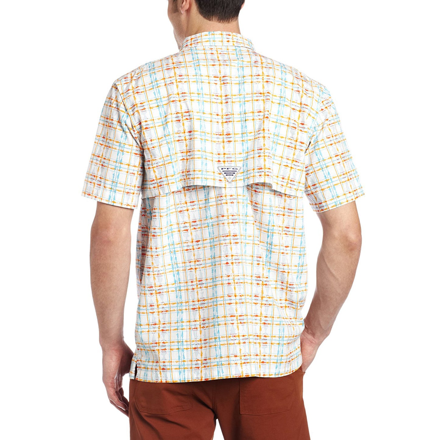 Columbia Men's Trollers Best Short Sleeve Shirt  Mirage/Tortuga Plaid Print (FM7011-572)
