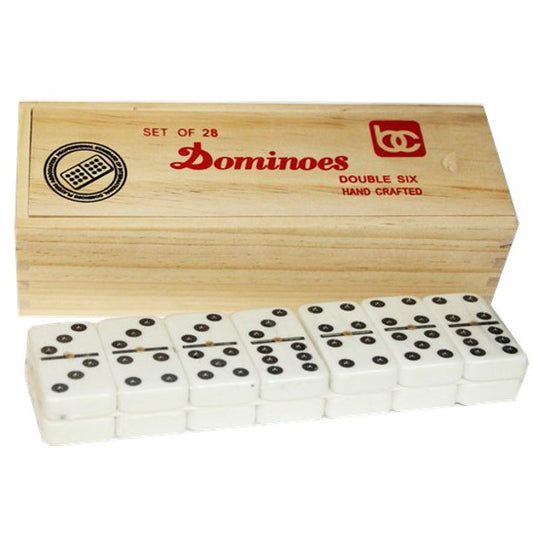 Double Six Domino Set Wood Box by Bene Casa