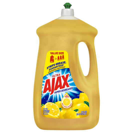 Ajax Ultra Super Degreaser Liquid Dish Soap, Lemon - 90 fluid ounce