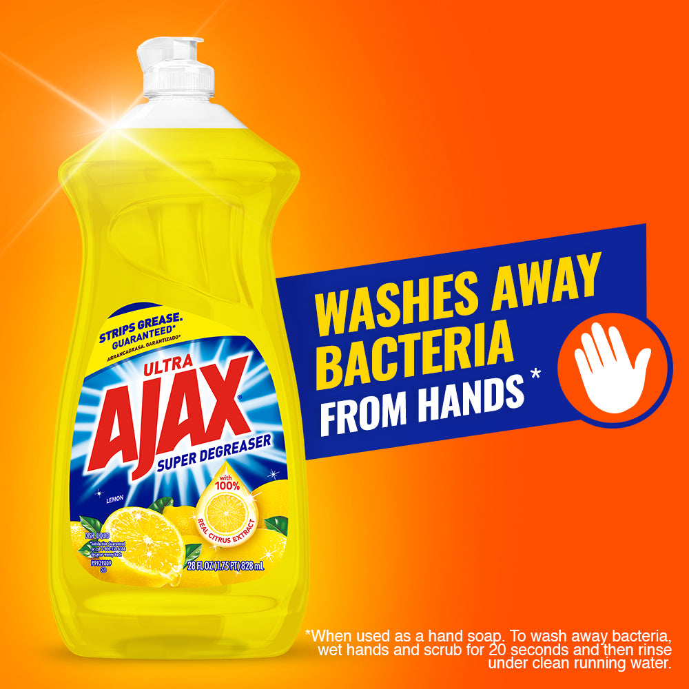 Ajax Ultra Super Degreaser Liquid Dish Soap, Lemon - 90 fluid ounce