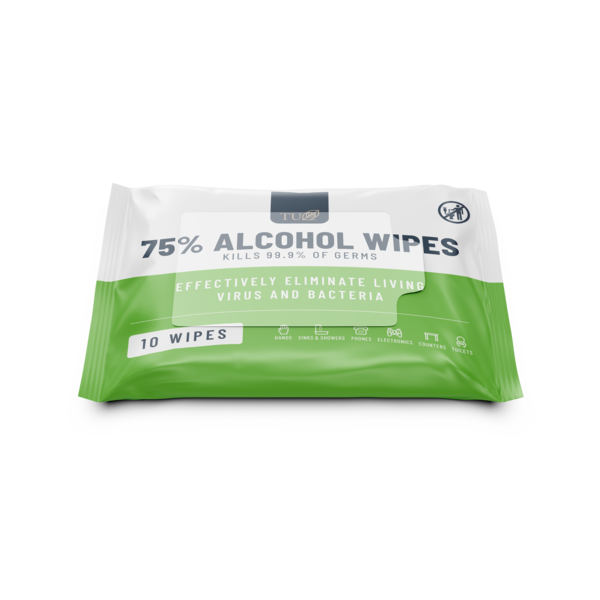 Antibacterial Wipes 75% Medical Alcohol, 12-packs (Total 120 pcs)