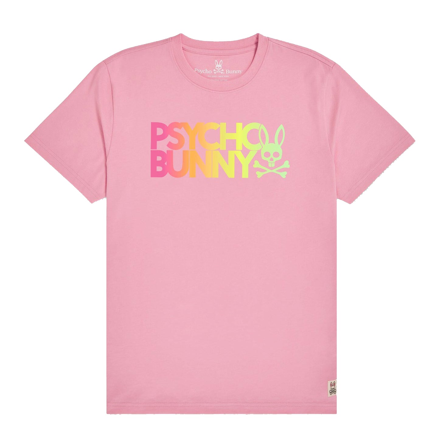 Psycho Bunny Men's Sheffield Foil Tee Neon Flamingo