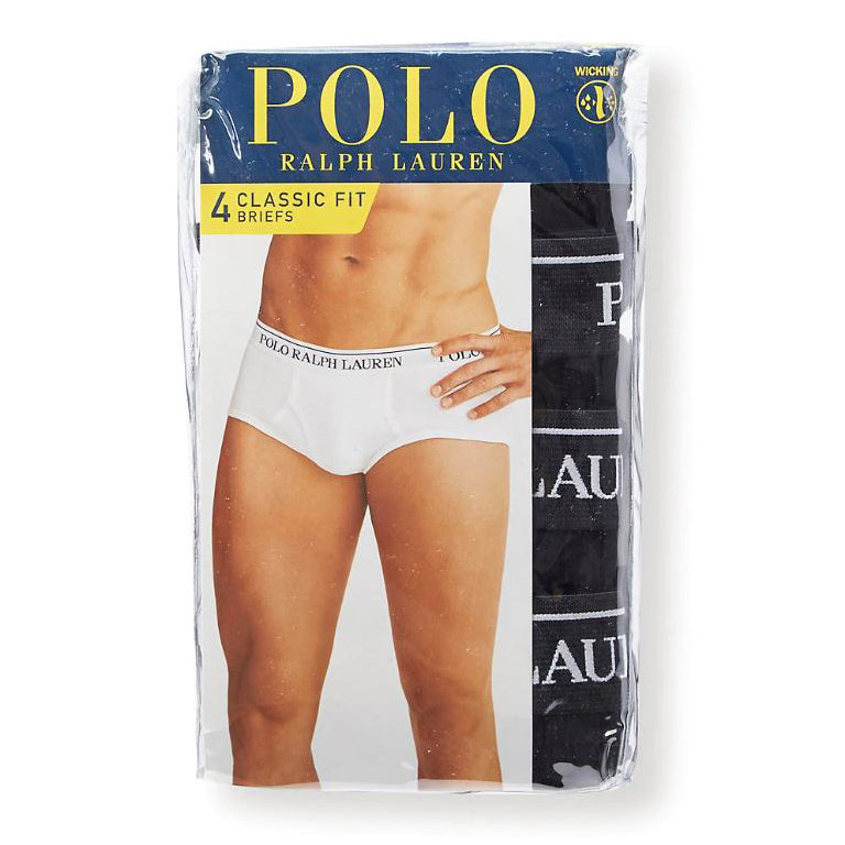 Polo Ralph Lauren Classic Fit Cotton Brief 4-Pack, S, White