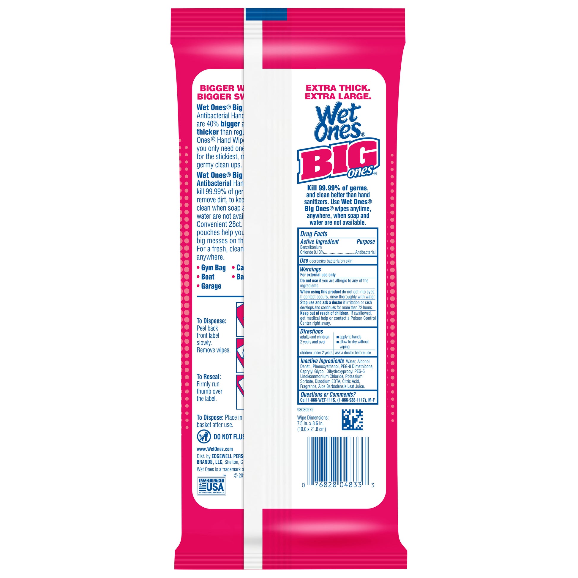 Wet Ones Antibacterial Hand Wipes Tropical Splash Individually Wrapped  Single - 24 Count, Shop