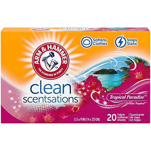 ARM & HAMMER Fabric Softener Sheets, 20 sheets, Tropical Paradise (Pack of 3)