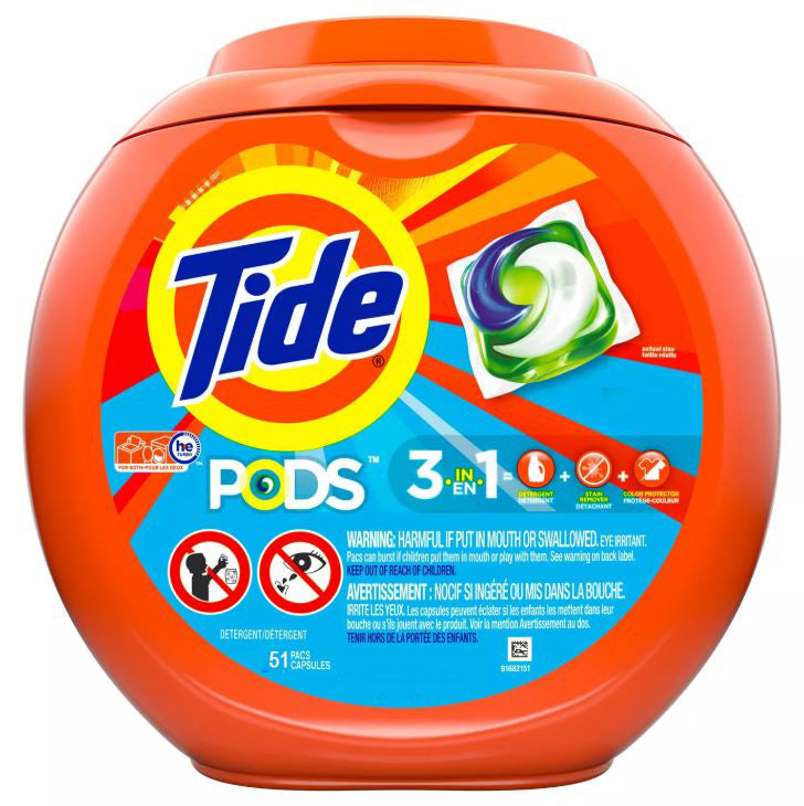 Tide Pods Ocean Mist Laundry Detergent "51 Packs Capsules"