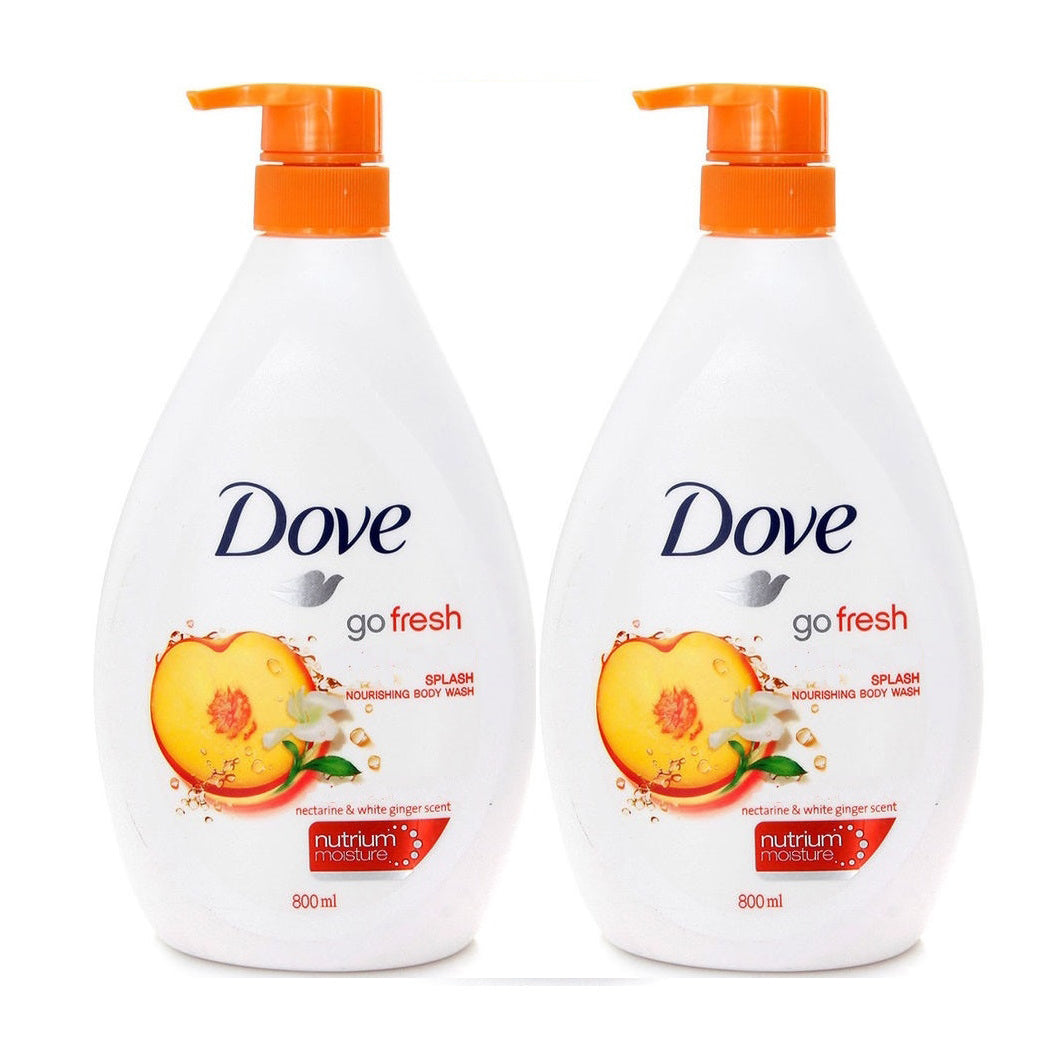 Dove Go fresh Nectarine & White Ginger scent Body Wash 800 ml "2-PACK"