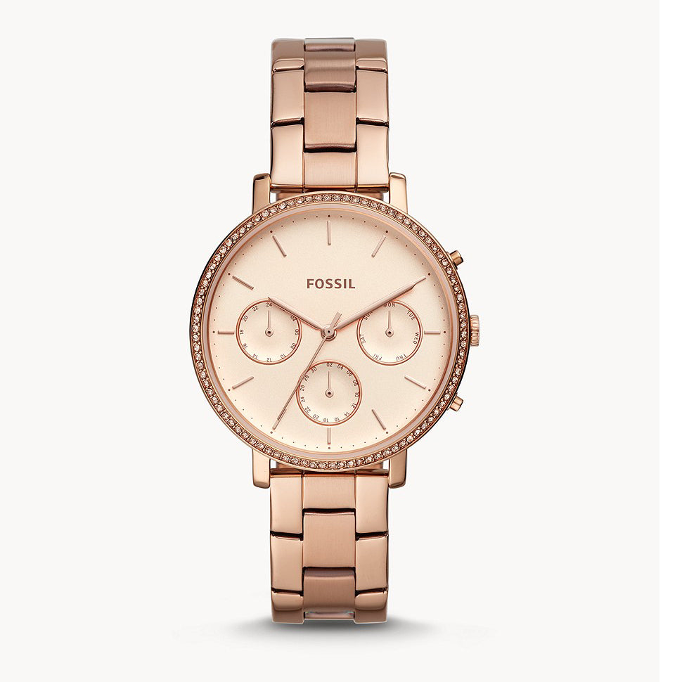 Fossil Sylvia Multifunction Rose Gold-Tone Stainless Steel Watch (ES4436)