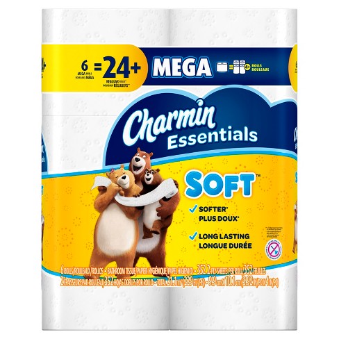 Charmin Essentials Soft Toilet Paper Mega 6 = 24