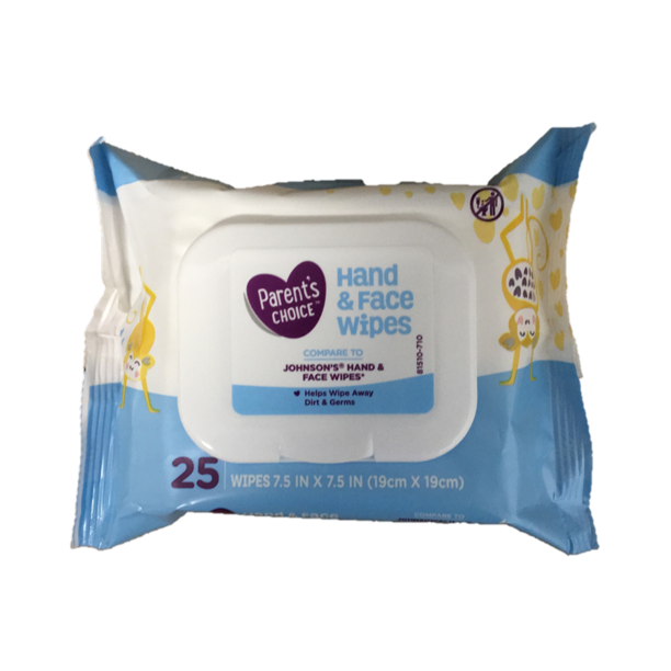 Parent's Choice Hand & Face Wipes, 25 Sheets