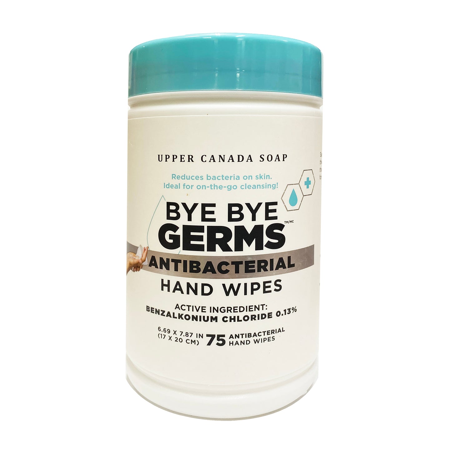 Bye Bye Germs Antibacterial Hand Wipes 75 ct