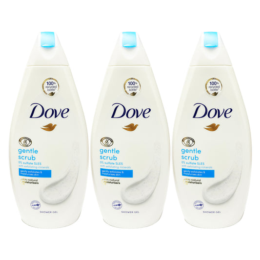 Dove Body Wash Gentle Scrub 0% Sulfate Free 500 ml "3-PACK"
