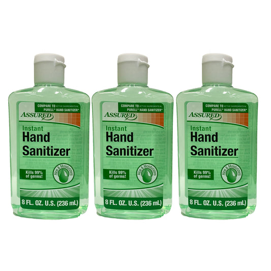 Assured Instant Hand Sanitizer 70% Alcohol with Aloe 8.0 oz "3-PACK"