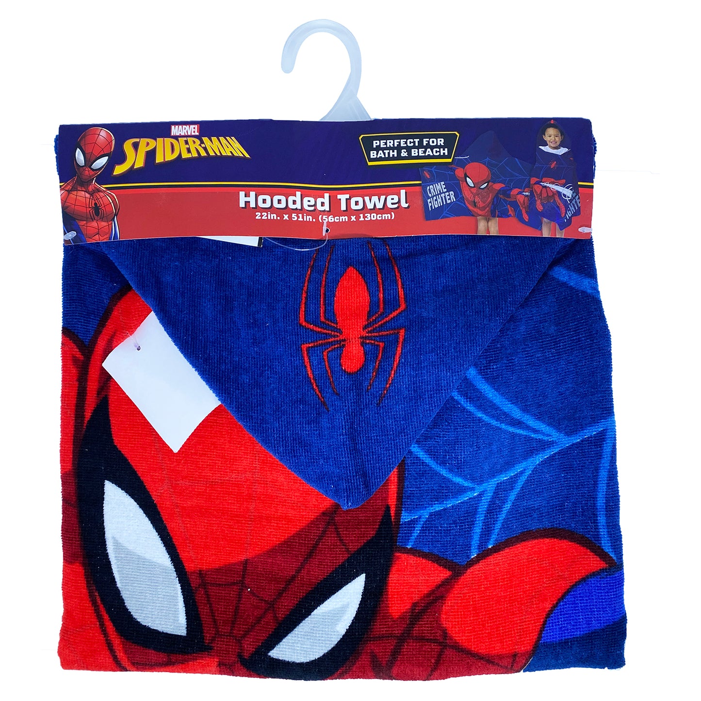 Marvel Spiderman Hooded Towel 22 in x 51 in