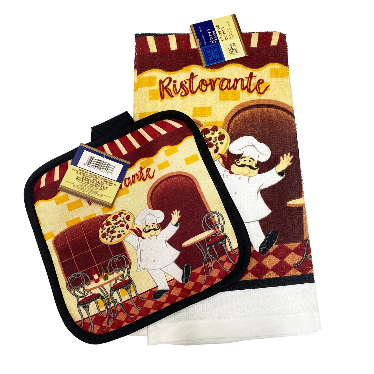 Home Collection Kitchen Linen & Placemats "Ristorante Theme" 4pc SET