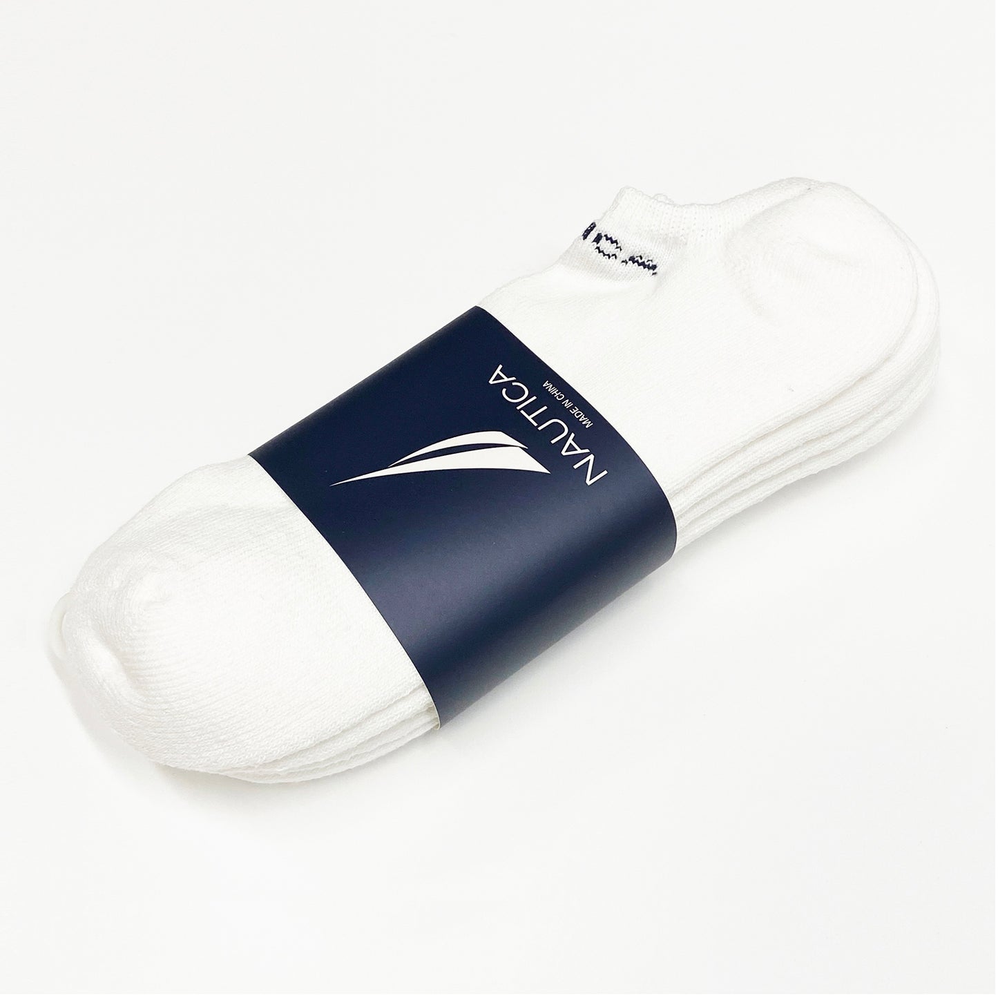 Nautica White Noshow Low Ankle Cushioned Socks "3-PACK" Size 8-12