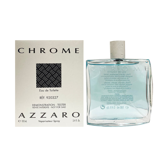 Azzaro Chrome EDT 3.4 oz 100 ml TESTER in white box