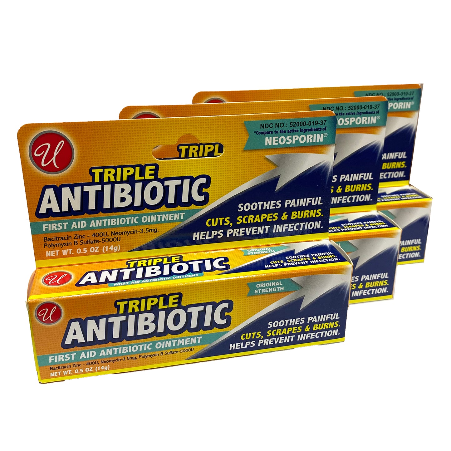 Triple Antibiotic First Aid Ointment 0.5 oz (14g) "3-PACK"