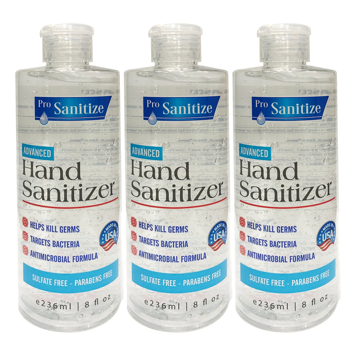 Pro Sanitizer Hand Sanitizer Cleaning Gel 236 ml 8 oz "3-PACK"