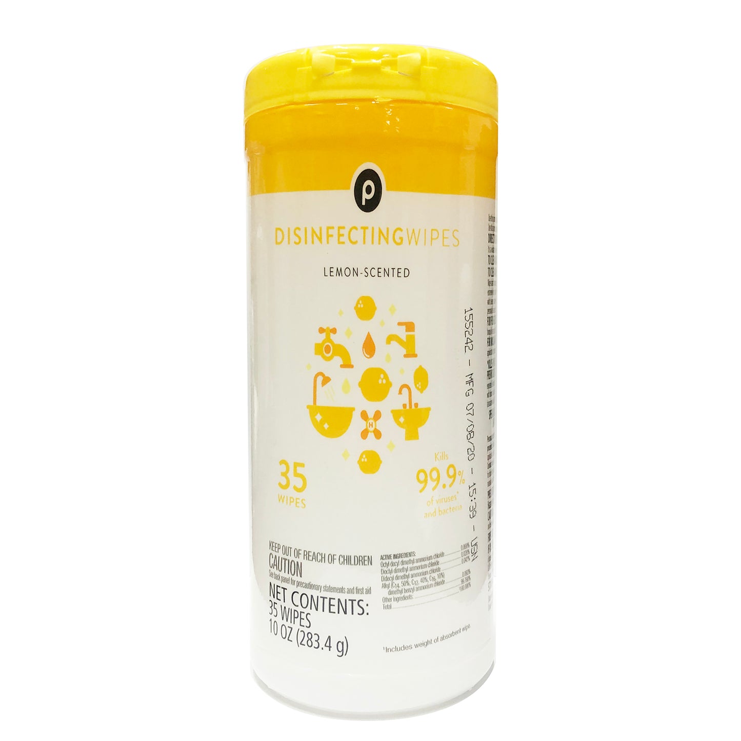 Disinfecting Wipes Lemon Scented 35 ct Yellow