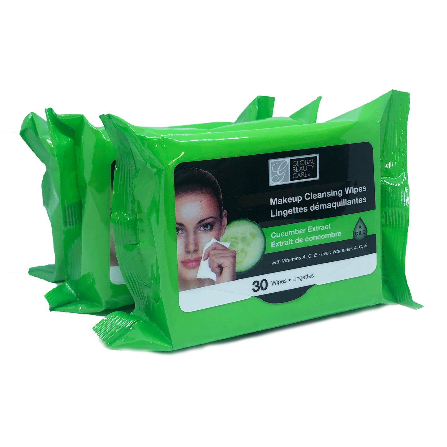 Makeup Cleansing Wipes Cucumber Extract 30 wipes "3-PACK" by Global Beauty Care