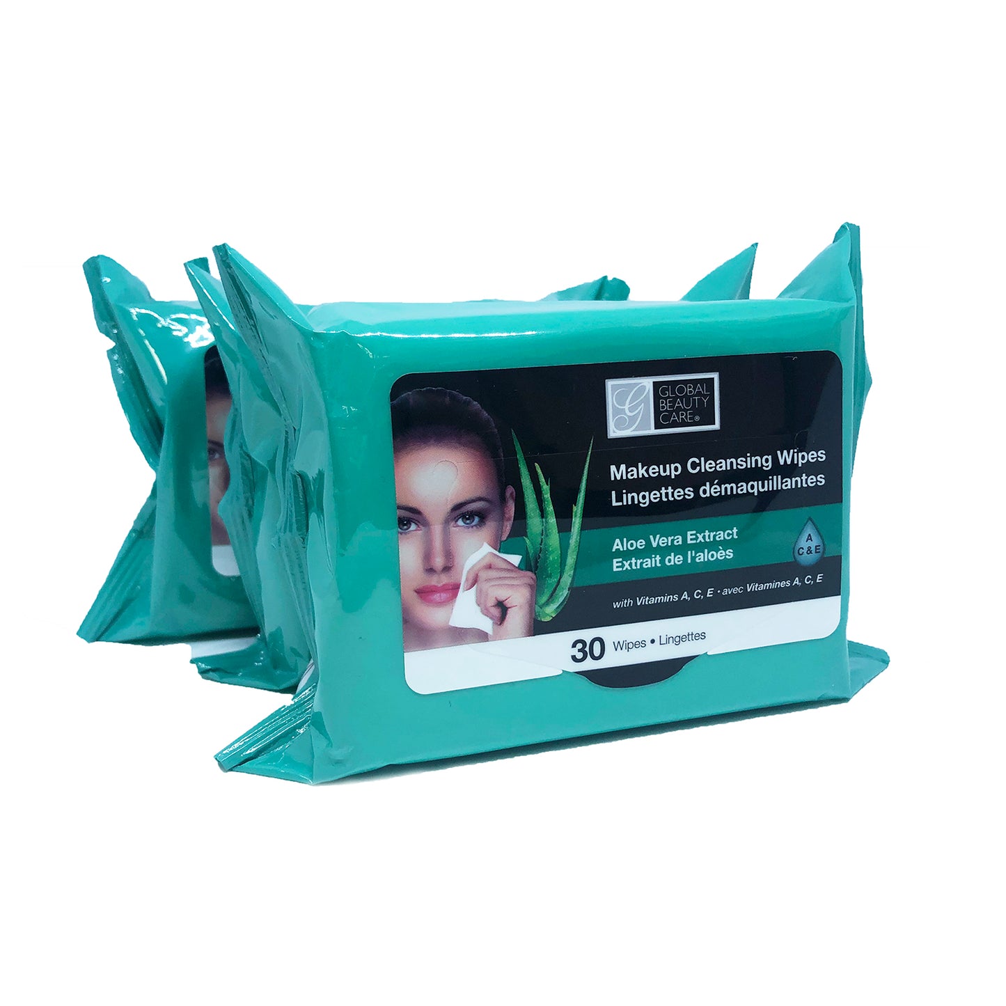 Makeup Cleansing Wipes Aloe Vera Extract 30 wipes "3-PACK" by Global Beauty Care