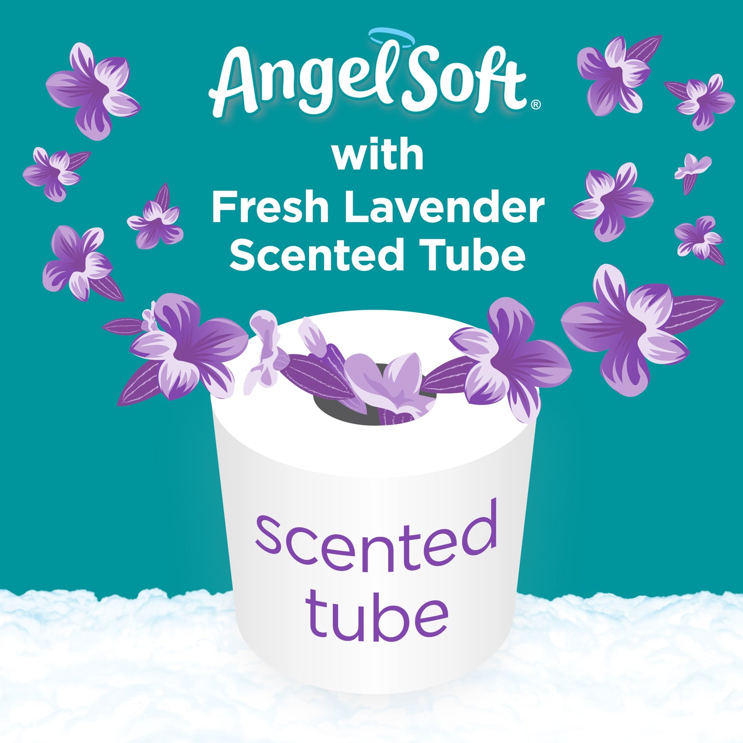 Angel Soft Toilet Paper, Lavender, 6 Mega = 24 Regular Rolls