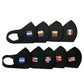 Masks Black COUNTRY FLAGS Reusable & Washable "3-PACK"
