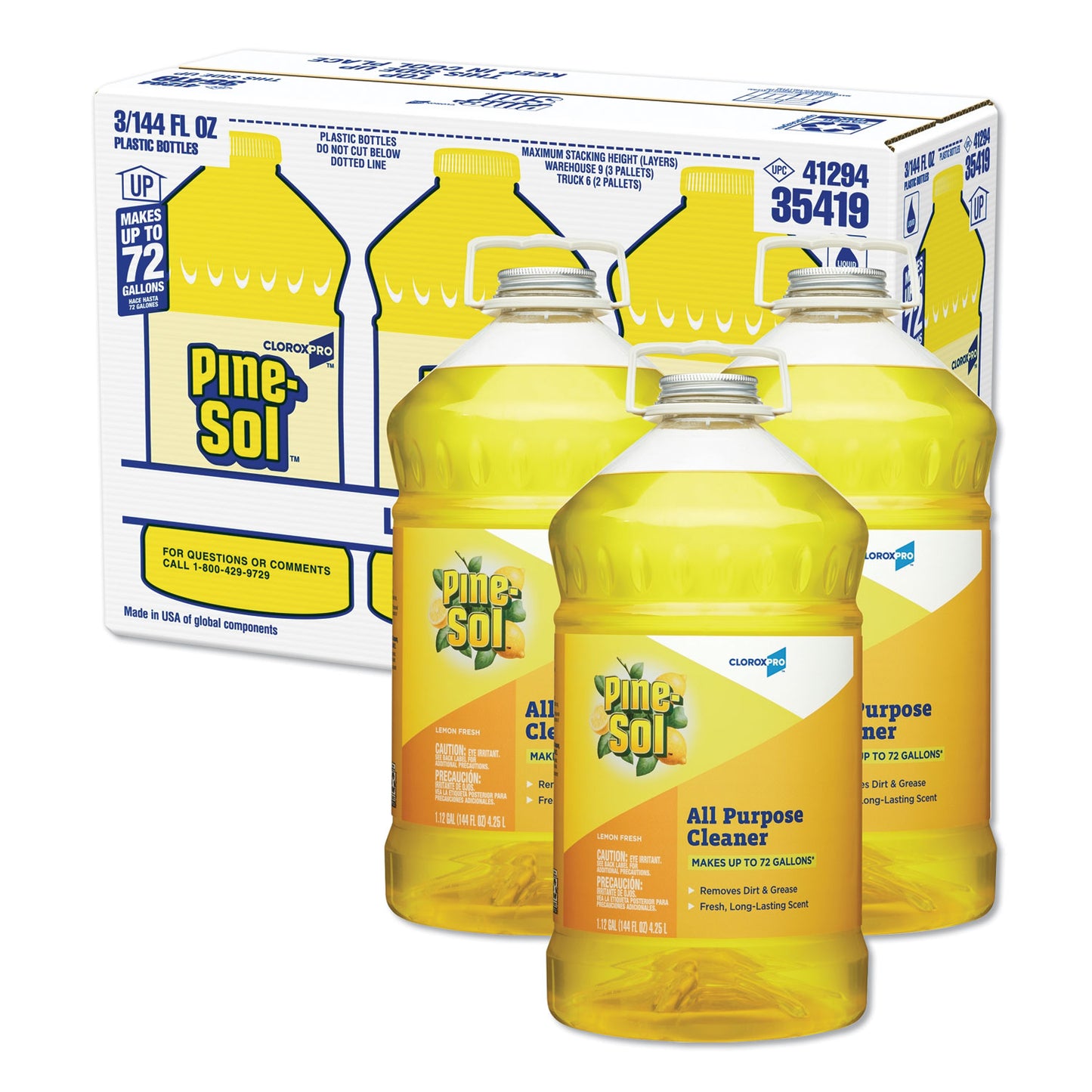 Clorox Pine-Sol All Purpose Cleaner 144 oz. Lemon Fresh Scent (Pack of 3)