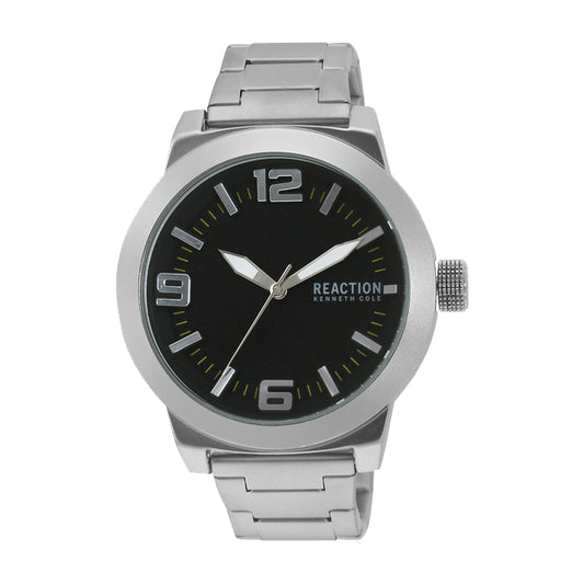 Reaction By Kenneth Cole Silver/Black Analog Watch Rk50092005 Men