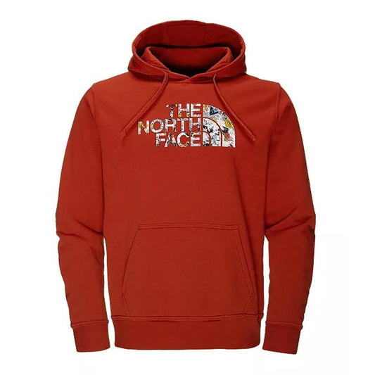The North Face Men's Half Dome Homestead Hoodie, Ketchup Red/TNF Black Sticker Bomb Print