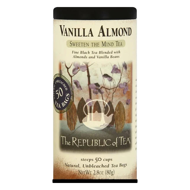 The Republic of Tea Vanilla Almond Black 50 Tea Bags