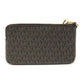 Michael Kors Jet Set Travel Large Top Zip Brown Signature PVC Wristlet Clutch