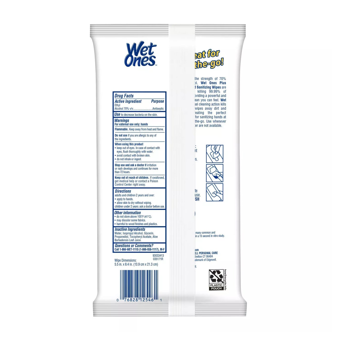 Wet Ones Plus Alcohol Wipes 20ct "2-PACK"